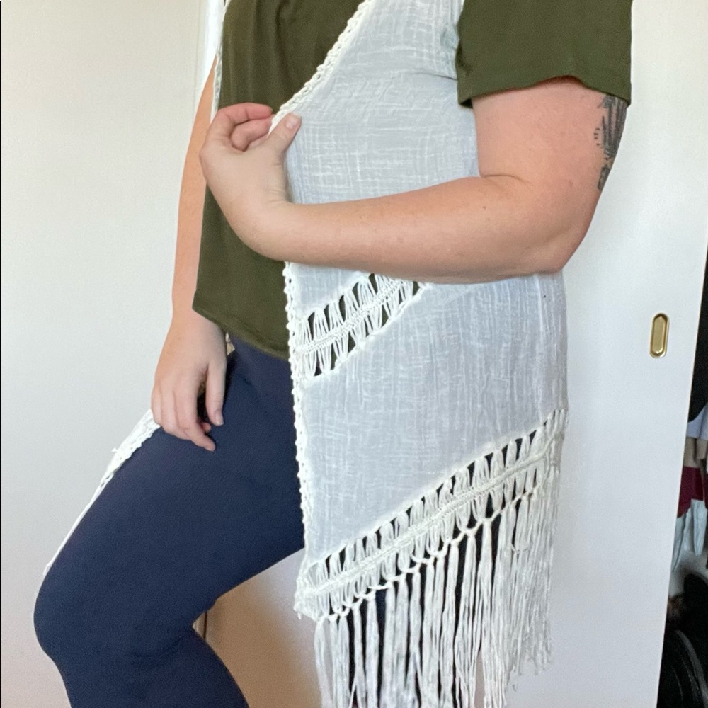 Boho fringe kimono vest - size L